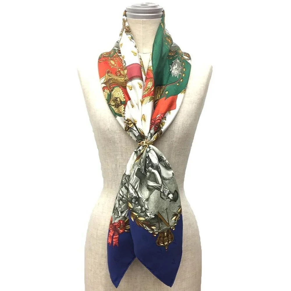 HERMES Authentic White Silk Scarf - Picture 2 of 3